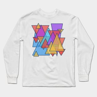 transparent triangles pop art design Long Sleeve T-Shirt
